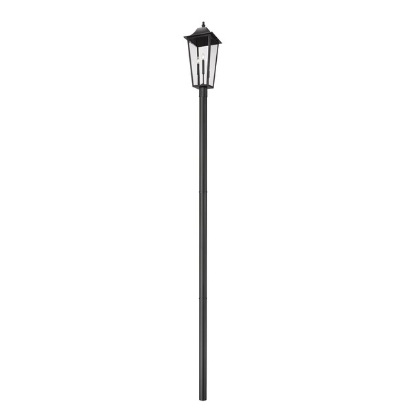 Gannon 3 Light Outdoor Post Mount Fixture, 12in. W X 149.5in. H, Black